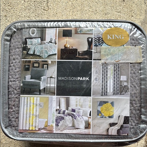 King‎ Duvet Cover Set 3 Piece Madison Park Gray - Picture 1 of 4